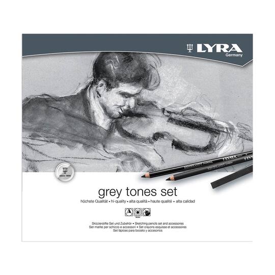 Lyra Gray Tones Artist Pencils & Pastels Sketching Tin Set